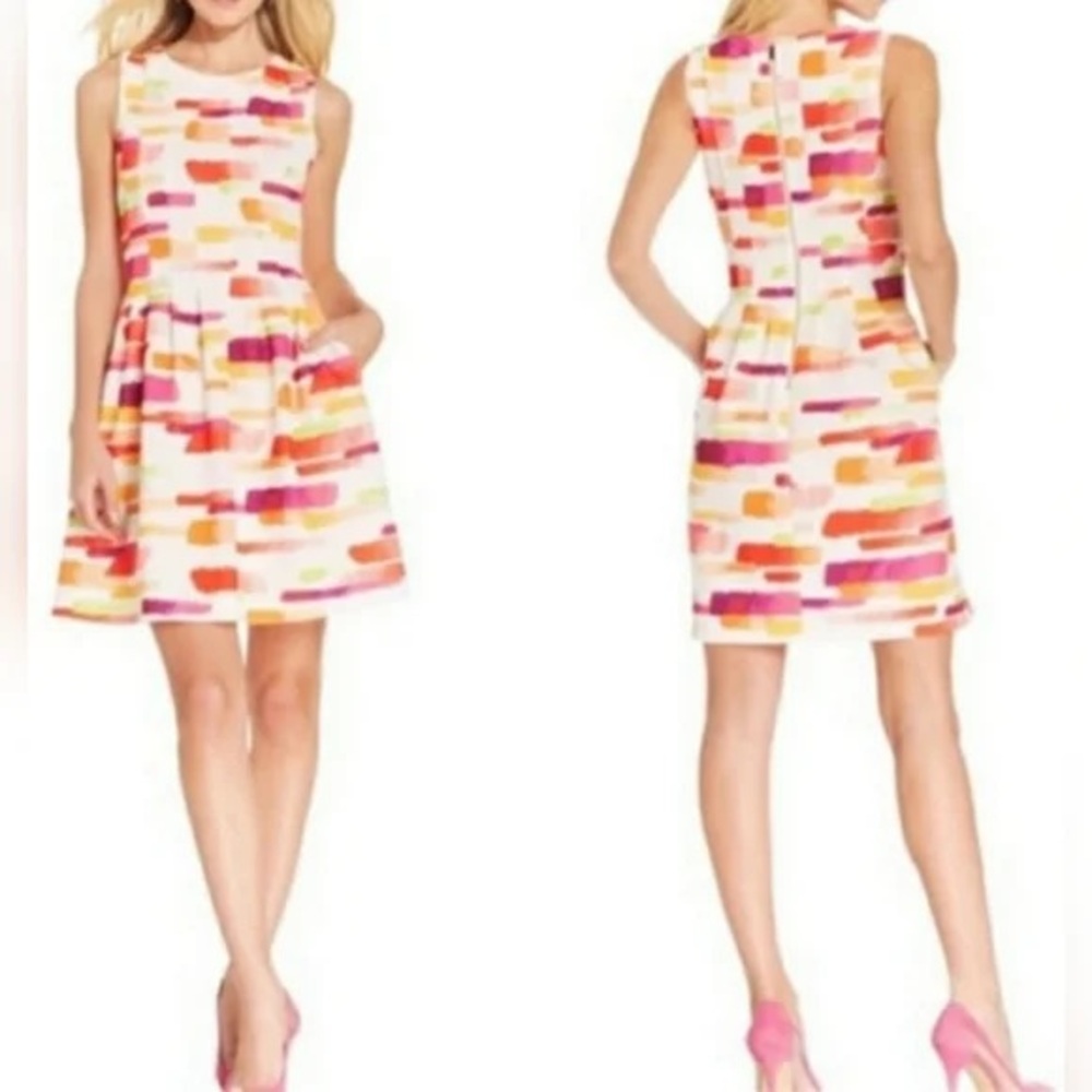 Vince Camuto- Pink and Orange A-Line Mini‎ Dress Size 14